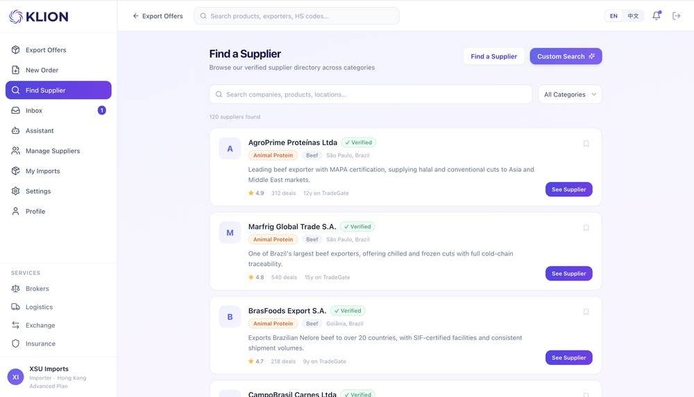 Diretório de fornecedores verificados